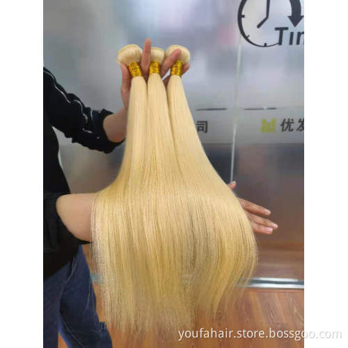 Wholesale 10A Russian Human Virgin Hair Double Drawn 613 Blonde Bundles Cuticle Aligned Raw Unprocessed 613 Hair Bundles Vendors